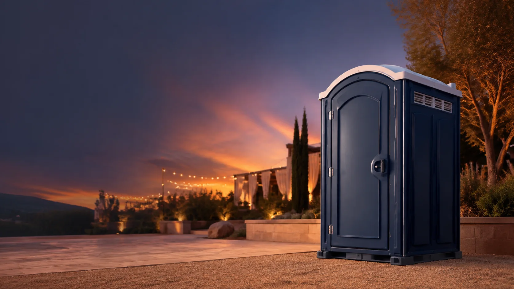 Portable restroom shown for rental planning in Reno, NV